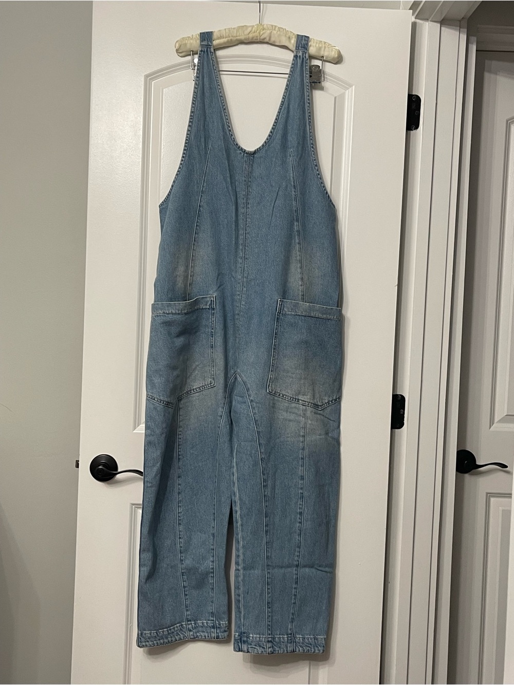 Free People We The Free High Roller Overalls Jumpsuit Baggy Indie Medium Cotton